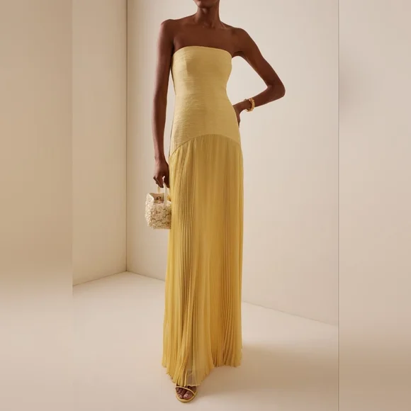 Alexis Yellow Strapless Maxi Dress - Picture 3 of 14